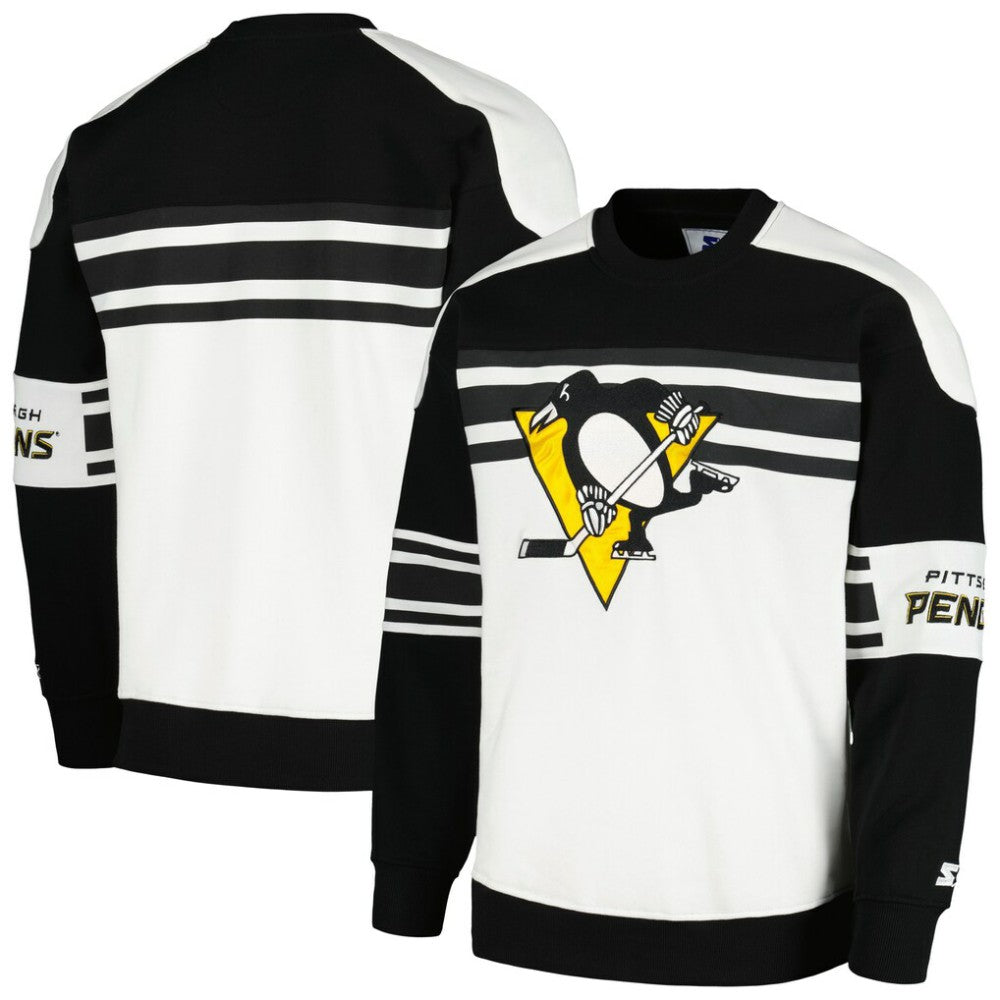 Pittsburgh Penguins Starter Defense Fleece Crewneck Pullover Sweatshirt