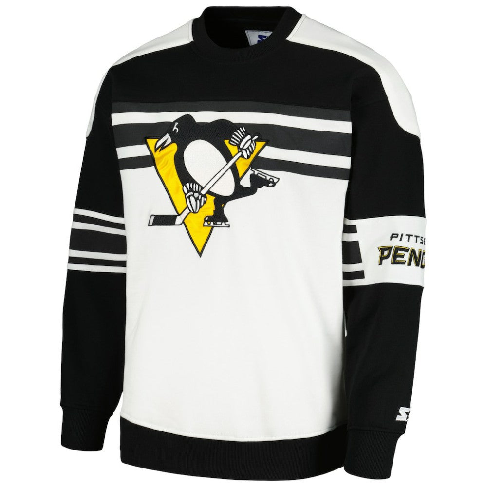Pittsburgh Penguins Starter Defense Fleece Crewneck Pullover Sweatshirt
