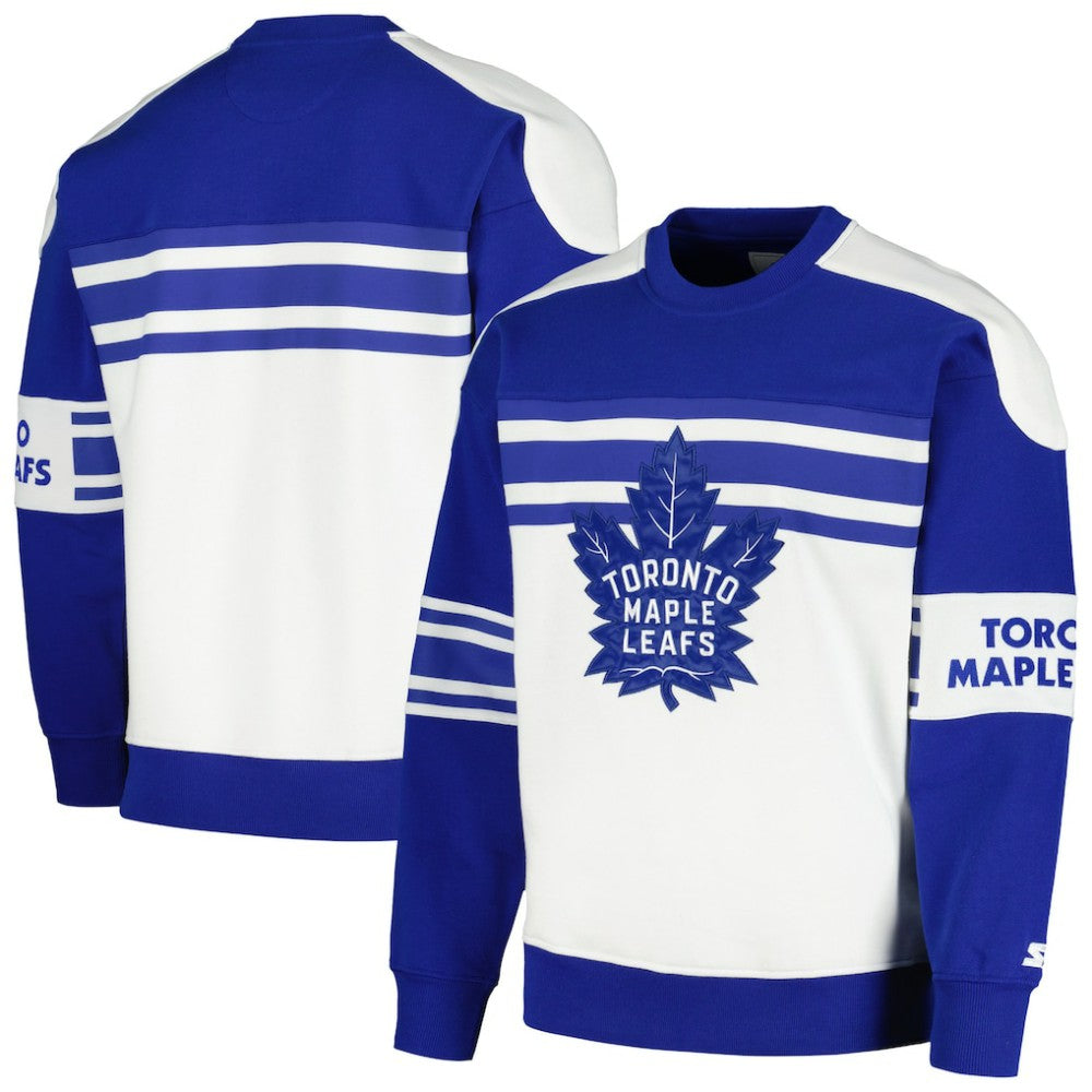 Toronto Maple Leafs Starter Defense Fleece Crewneck Pullover Sweatshirt
