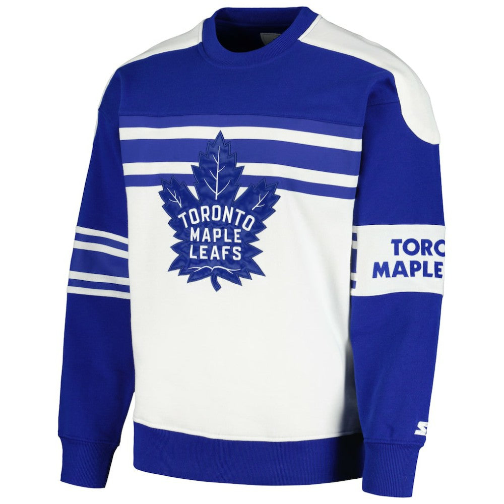 Toronto Maple Leafs Starter Defense Fleece Crewneck Pullover Sweatshirt