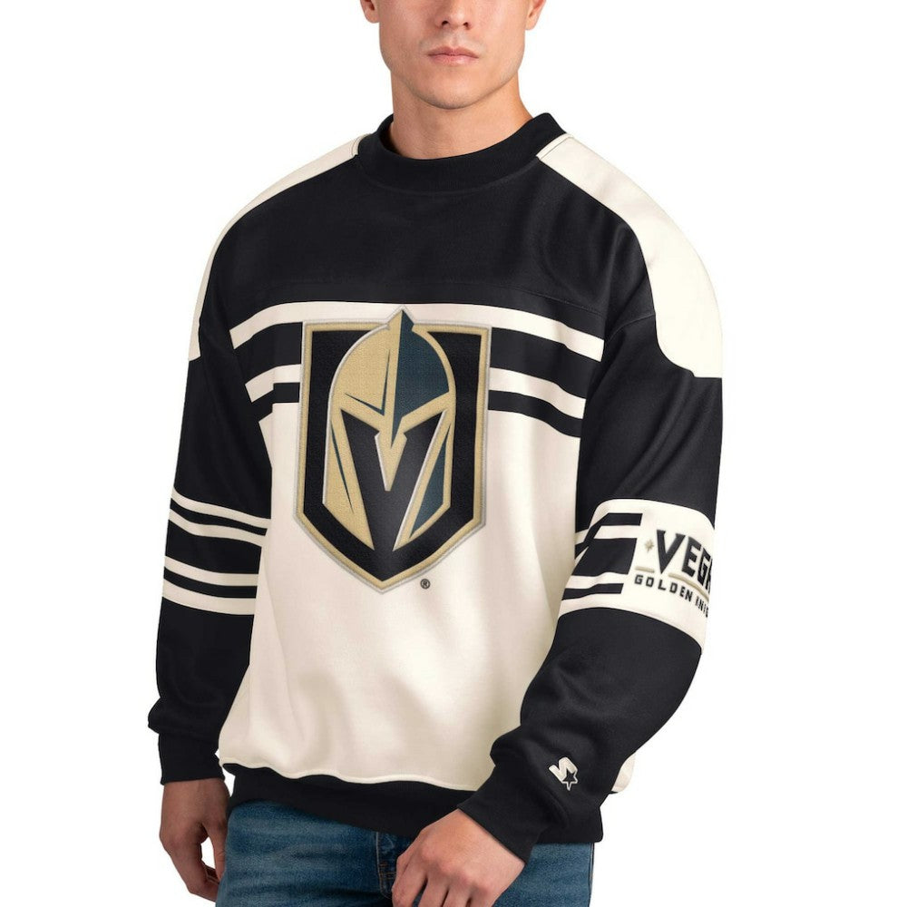 Vegas Golden Knights Starter Defense Fleece Crewneck Pullover Sweatshirt