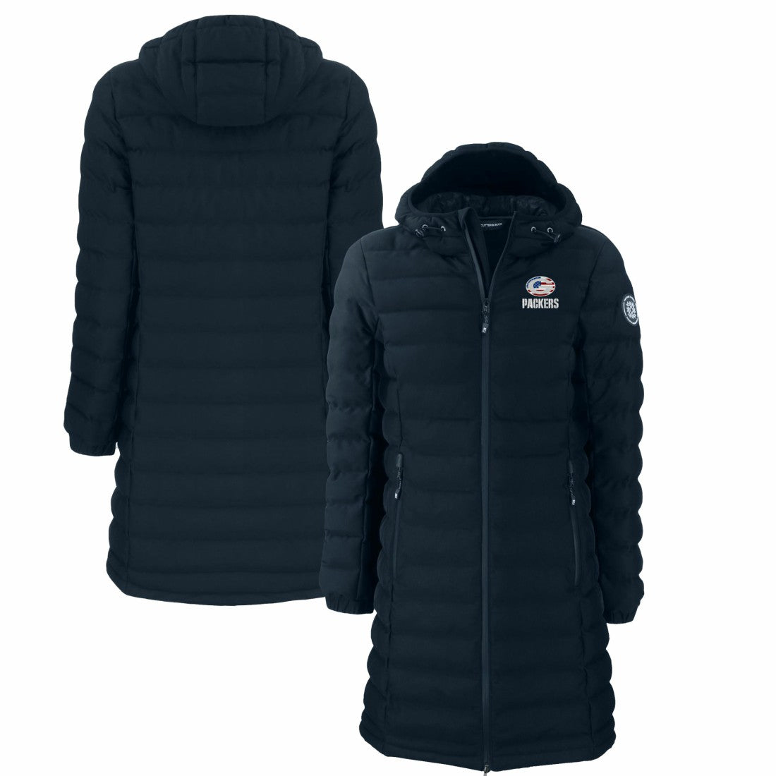 NFL Green Bay Packers Cutter & Buck Women's Americana Mission Ridge Repreve Eco Insulated Full-Zip Puffer Jacket