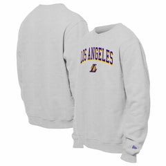 Los Angeles Lakers Chenille Cross Over Pullover Sweatshirt - Gray | New Era online