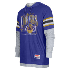 Los Angeles Lakers Layered Long Sleeve Hoodie T-Shirt - Purple | New Era on sale