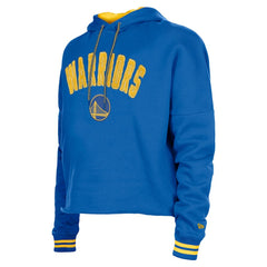 Golden State Warriors Women's Boxy Raw Edge Pullover Hoodie sale - Royal | New Era sale