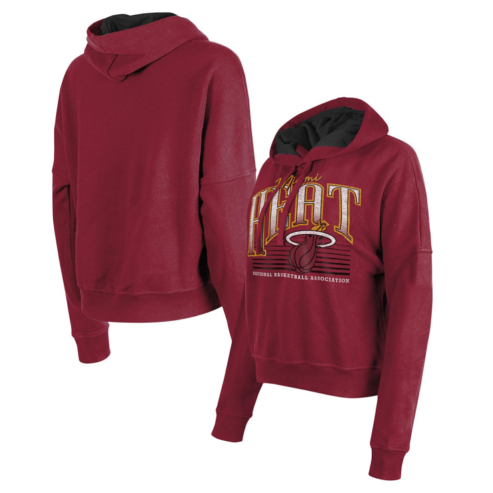 Miami Heat Women's Boxy Pullover Hoodie - Red | New Era for sale