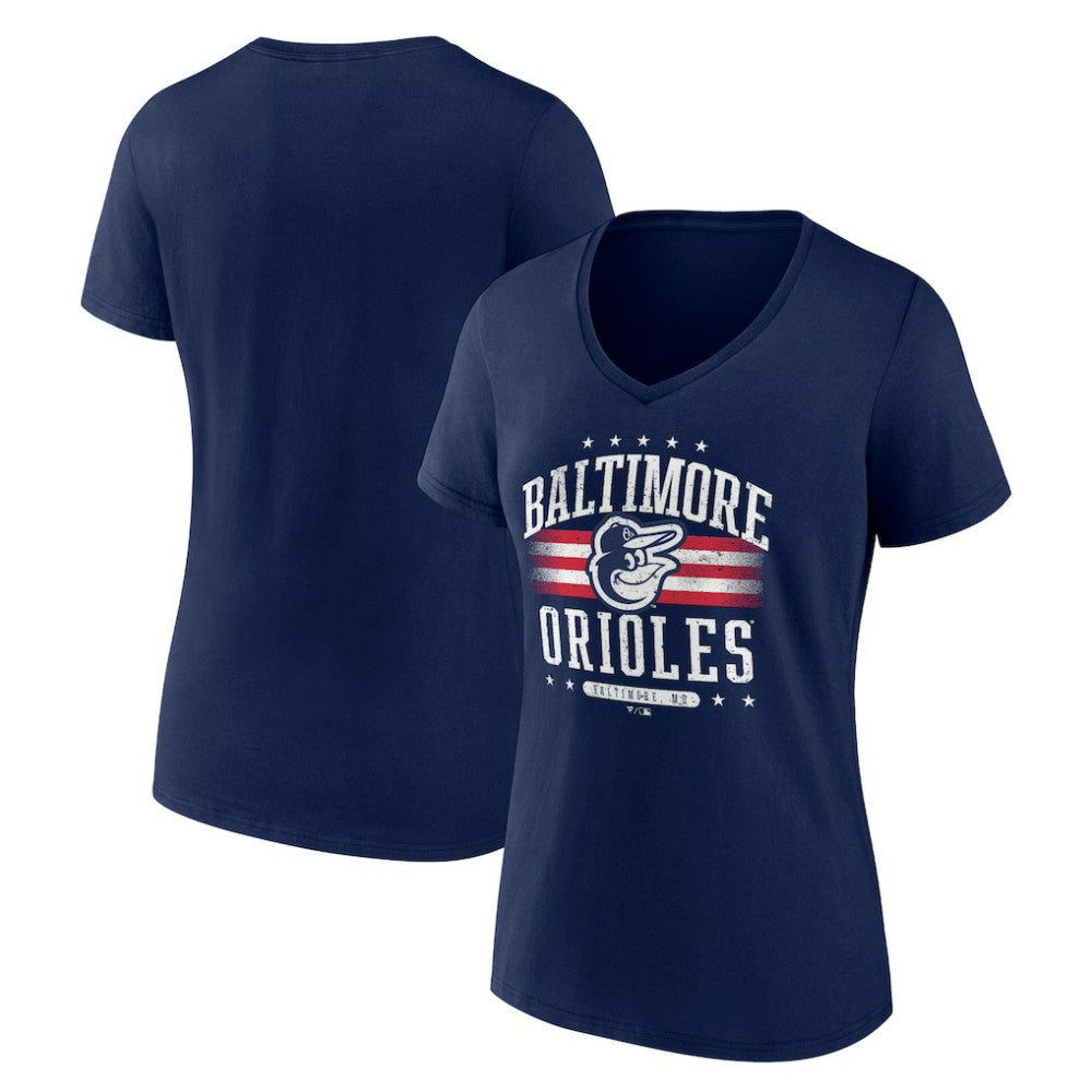 Baltimore Orioles Women's Americana Team V-Neck T-Shirt - Navy