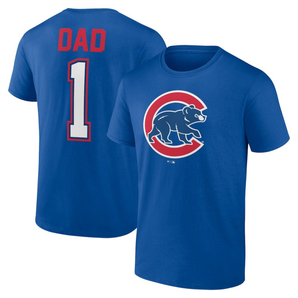 Chicago Cubs Father's Day #1 Dad T-Shirt - Royal