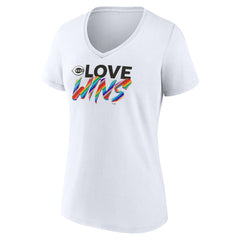 Cincinnati Reds Women's Love Wins V-Neck T-Shirt - White