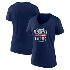 Minnesota Twins Women's Americana Team V-Neck T-Shirt - Navy