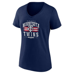 Minnesota Twins Women's Americana Team V-Neck T-Shirt - Navy