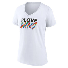 Pittsburgh Pirates Women's Love Wins V-Neck T-Shirt - White