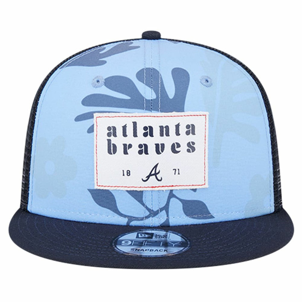 Atlanta Braves Bikini Bottom Trucker 9FIFTY Snapback Hat - Navy | New Era