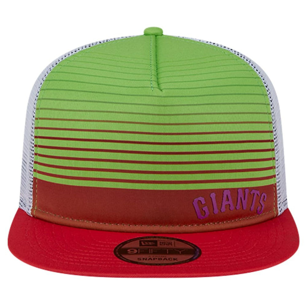 San Francisco Giants Neon Horizon A-Frame Trucker 9FIFTY Snapback Hat - Red | New Era