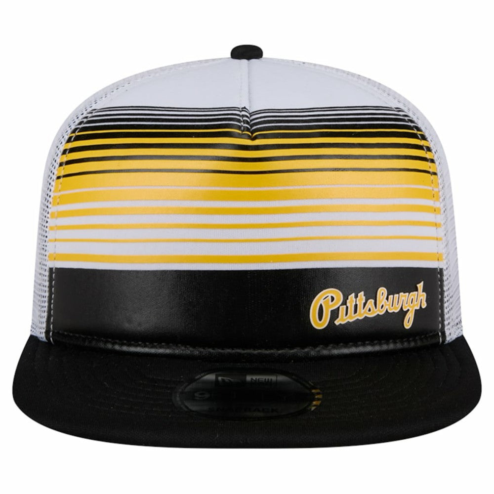 Pittsburgh Pirates Team Horizon 9FIFTY A-Frame Trucker Snapback Hat - Black | New Era