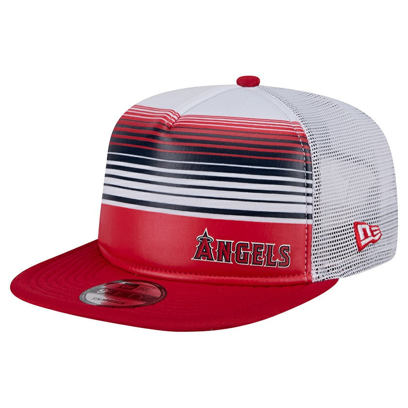 Los Angeles Angels Team Horizon 9FIFTY A-Frame Trucker Snapback Hat - Red | New Era