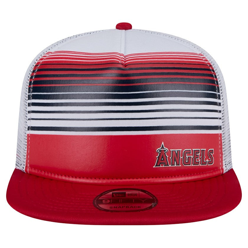 Los Angeles Angels Team Horizon 9FIFTY A-Frame Trucker Snapback Hat - Red | New Era