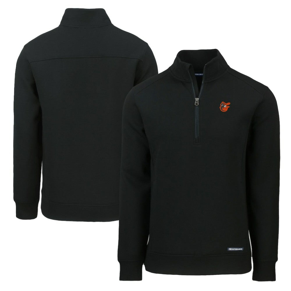 Baltimore Orioles Cutter & Buck Cooperstown Collection Roam Eco Recycled Quarter-Zip Pullover - Black