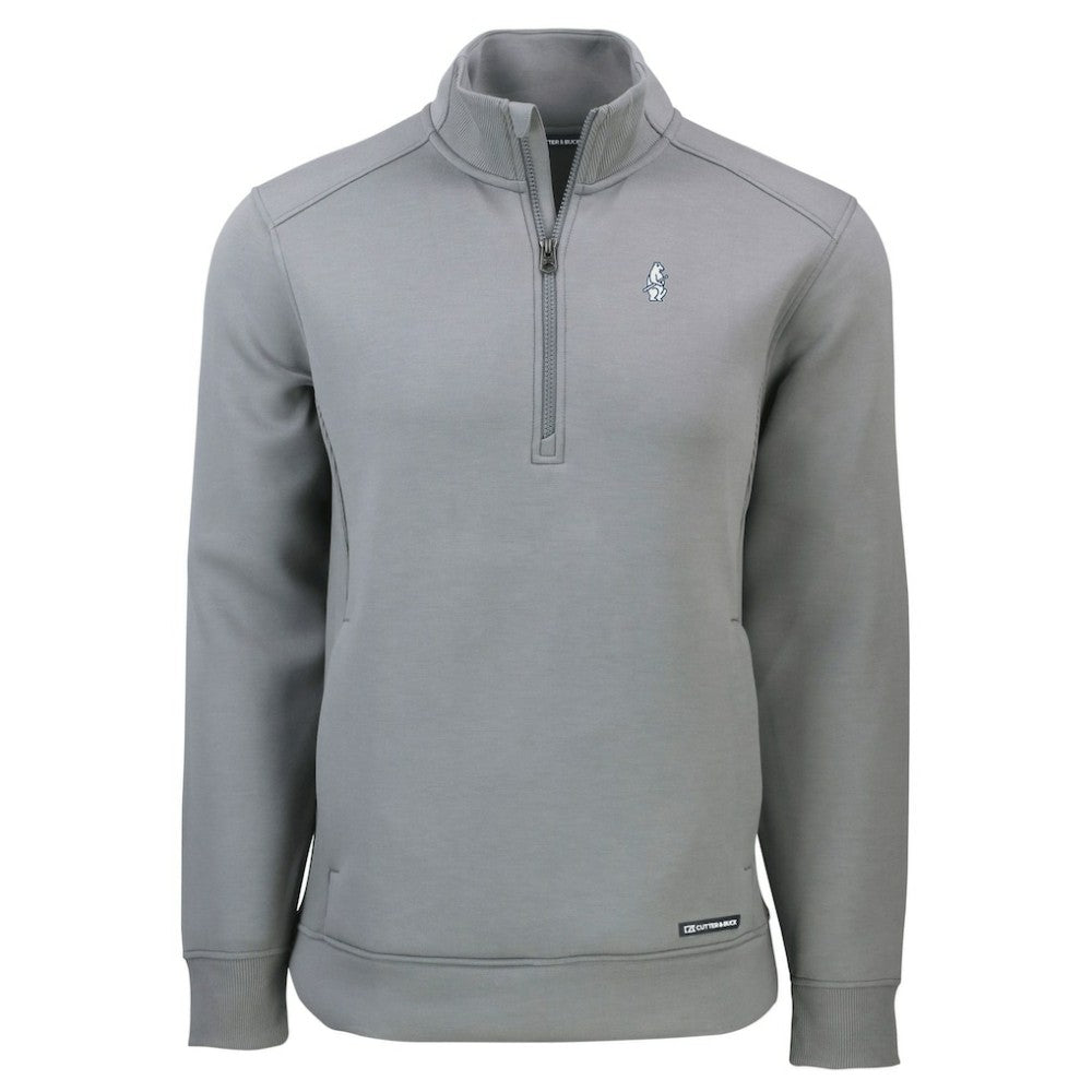 Chicago Cubs Cutter & Buck Cooperstown Collection Roam Eco Recycled Quarter-Zip Pullover - Gray