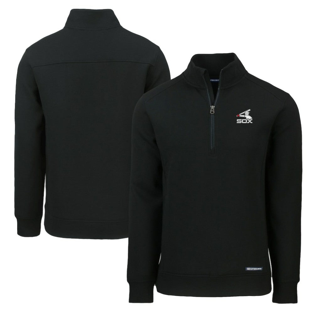 Chicago White Sox Cutter & Buck Cooperstown Collection Roam Eco Recycled Quarter-Zip Pullover - Black