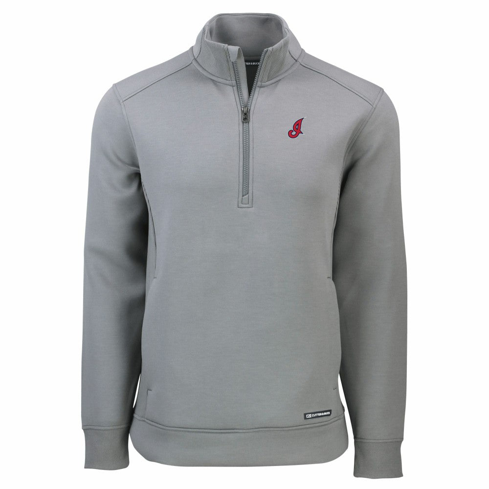 Cleveland Guardians Cutter & Buck Cooperstown Collection Roam Eco Recycled Quarter-Zip Pullover - Gray