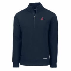 Cleveland Guardians Cutter & Buck Cooperstown Collection Roam Eco Recycled Quarter-Zip Pullover - Navy