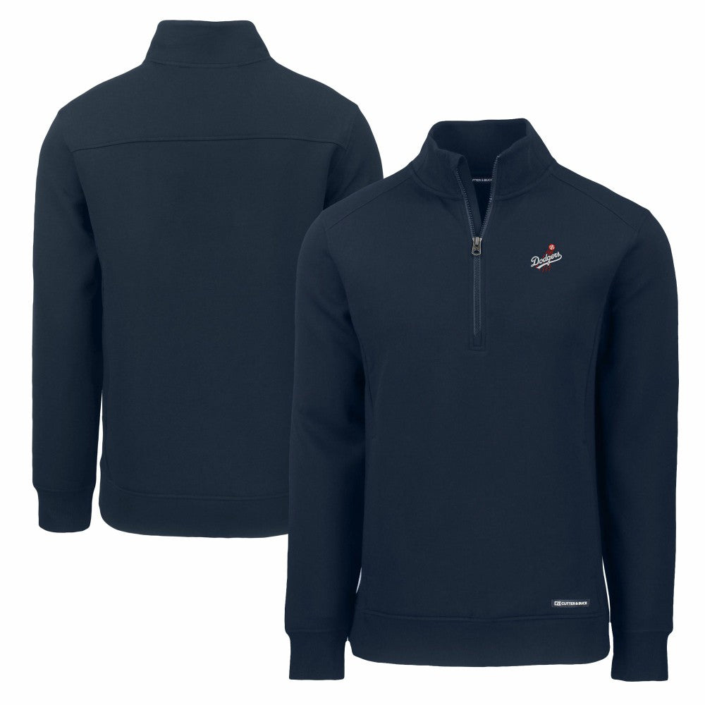 Los Angeles Dodgers Cutter & Buck Cooperstown Collection Roam Eco Recycled Quarter-Zip Pullover - Navy