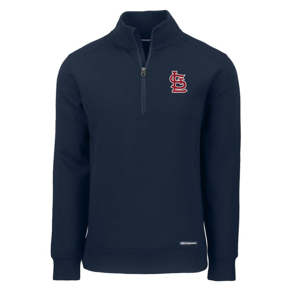 St. Louis Cardinals Cutter & Buck Cooperstown Collection Roam Eco Recycled Quarter-Zip Pullover - Navy