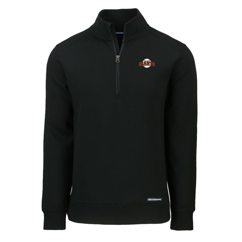 San Francisco Giants Cutter & Buck Cooperstown Collection Roam Eco Recycled Quarter-Zip Pullover - Black