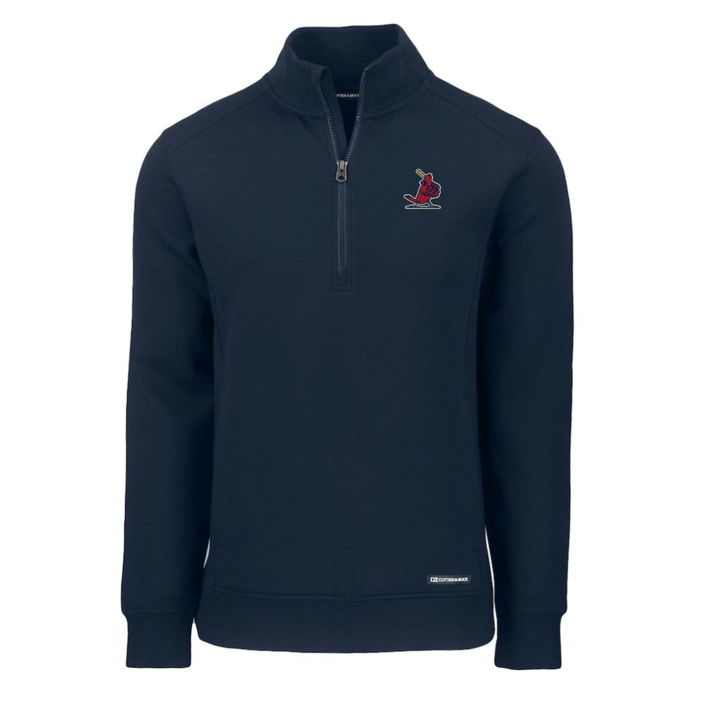St. Louis Cardinals Cutter & Buck Cooperstown Collection Roam Eco Recycled Quarter-Zip Pullover - Navy