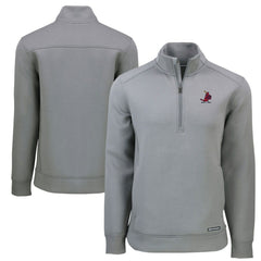 St. Louis Cardinals Cutter & Buck Cooperstown Collection Roam Eco Recycled Quarter-Zip Pullover - Gray