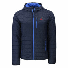Cleveland Guardians Cutter & Buck Cooperstown Collection Rainier Primaloft Eco Full-Zip Hooded Jacket - Navy