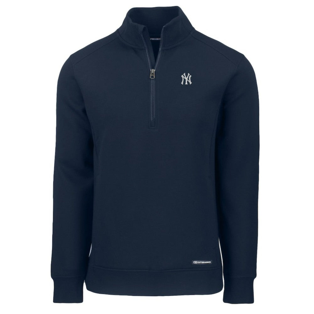 New York Yankees Cutter & Buck Roam Eco Recycled Quarter-Zip Pullover - Navy