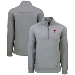 Philadelphia Phillies Cutter & Buck Roam Eco Recycled Quarter-Zip Pullover - Gray