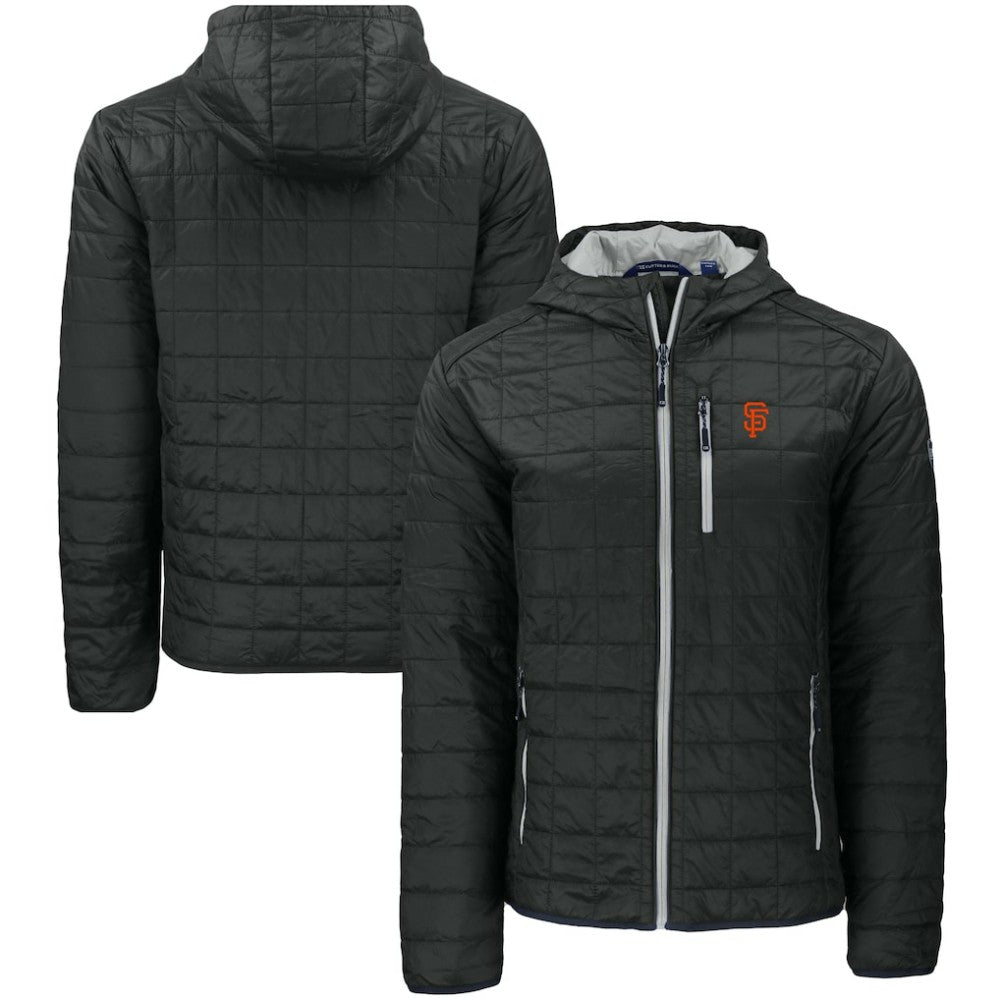 San Francisco Giants Cutter & Buck Rainier Primaloft Eco Full-Zip Hooded Jacket - Black