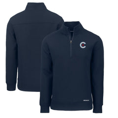 Chicago Cubs Cutter & Buck City Connect Roam Eco Recycled Quarter-Zip Pullover - Navy