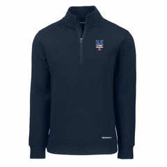 New York Mets Cutter & Buck Americana Roam Eco Recycled Quarter-Zip Sweatshirt - Navy