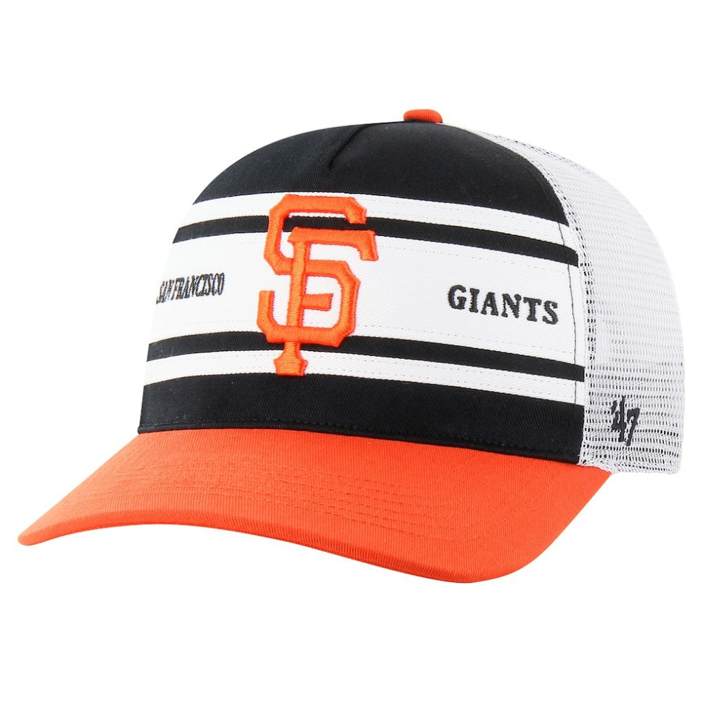 San Francisco Giants Gridiron Super Stripe Relaxed Trucker Hitch Adjustable Hat - Black | 47 brand