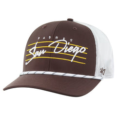 San Diego Padres Downburst Trucker Adjustable Hat - Brown | 47 brand
