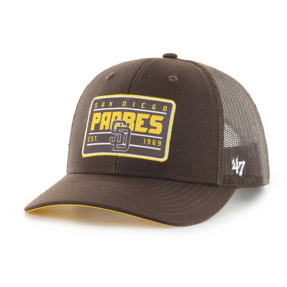 San Diego Padres Hardline Trucker Adjustable Hat - Brown | 47 brand