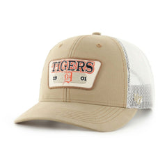 Detroit Tigers Ridgewood Trucker Adjustable Hats - Khaki | 47 brand