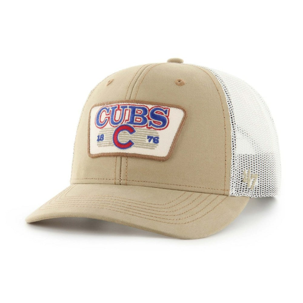 Chicago Cubs Ridgewood Trucker Adjustable Hats - Khaki | 47 brand