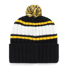 Pittsburgh Pirates Plateau Cuffed Knit Hat with Pom - Black | 47 brand