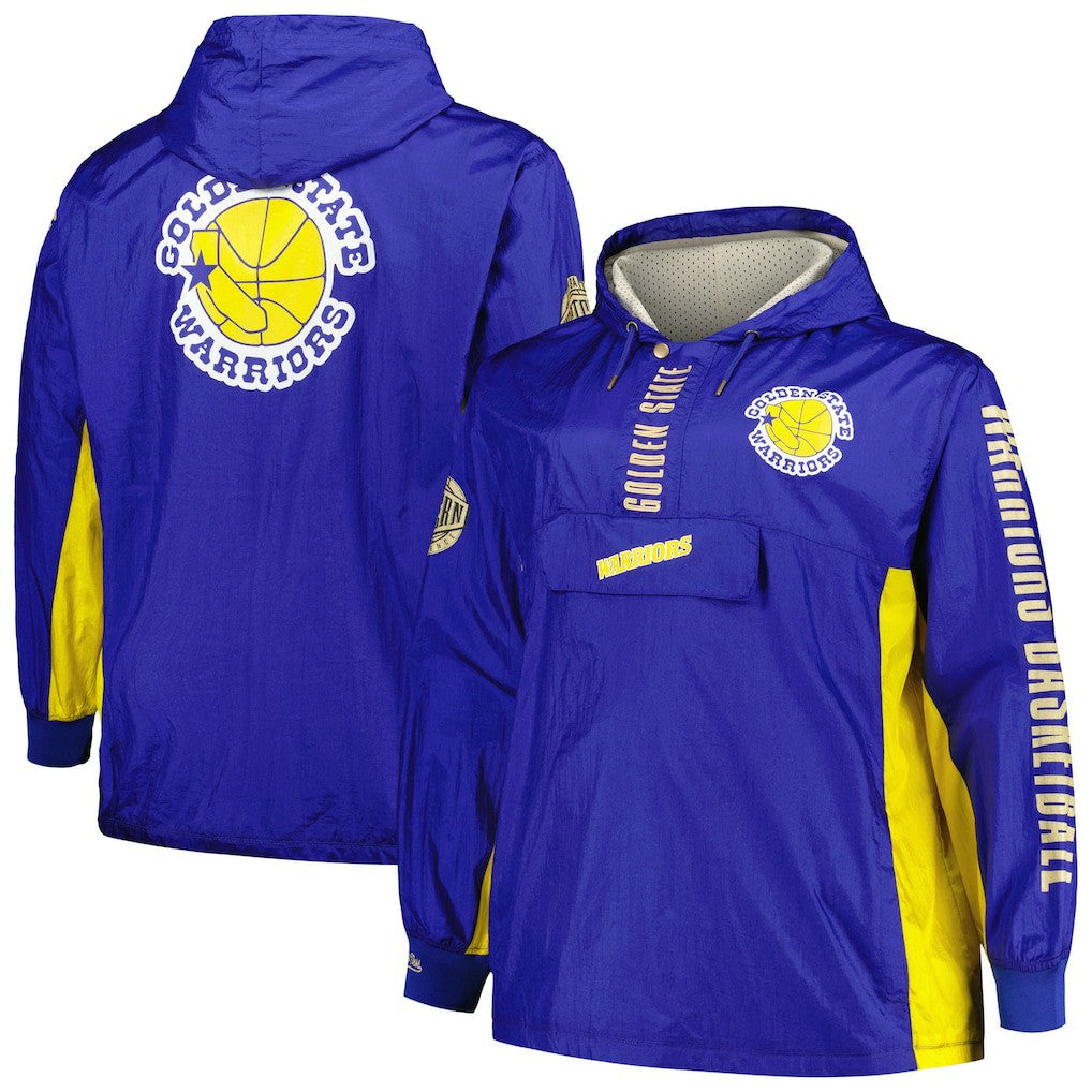 Golden State Warriors Big & Tall Hardwood Classics Team OG 2.0 Anorak Hoodie Quarter-Zip Windbreaker Jacket sale - Royal | Mitchell & Ness online