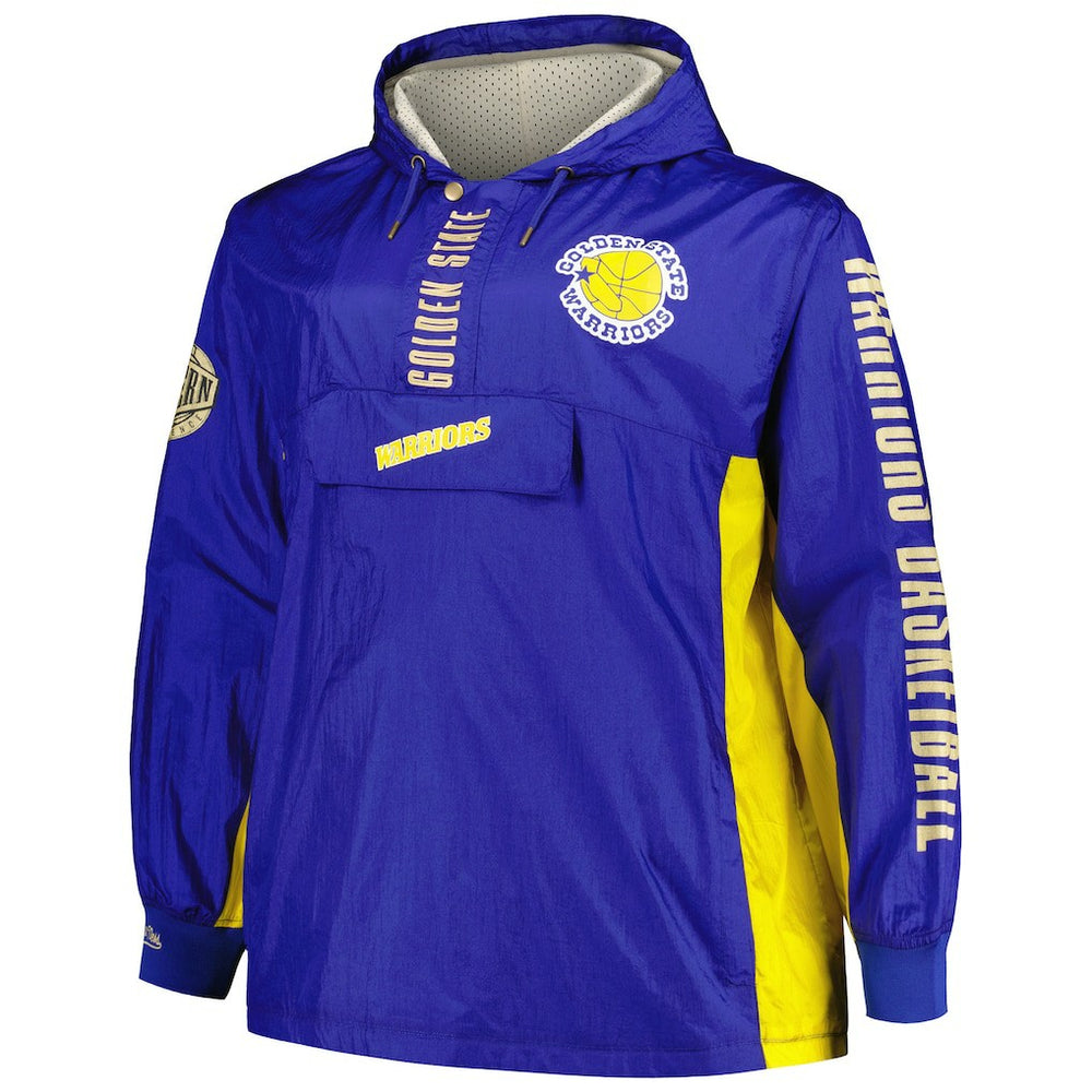 Golden State Warriors Big & Tall Hardwood Classics Team OG 2.0 Anorak Hoodie Quarter-Zip Windbreaker Jacket sale - Royal | Mitchell & Ness online