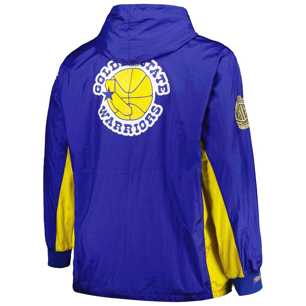 Golden State Warriors Big & Tall Hardwood Classics Team OG 2.0 Anorak Hoodie Quarter-Zip Windbreaker Jacket sale - Royal | Mitchell & Ness online