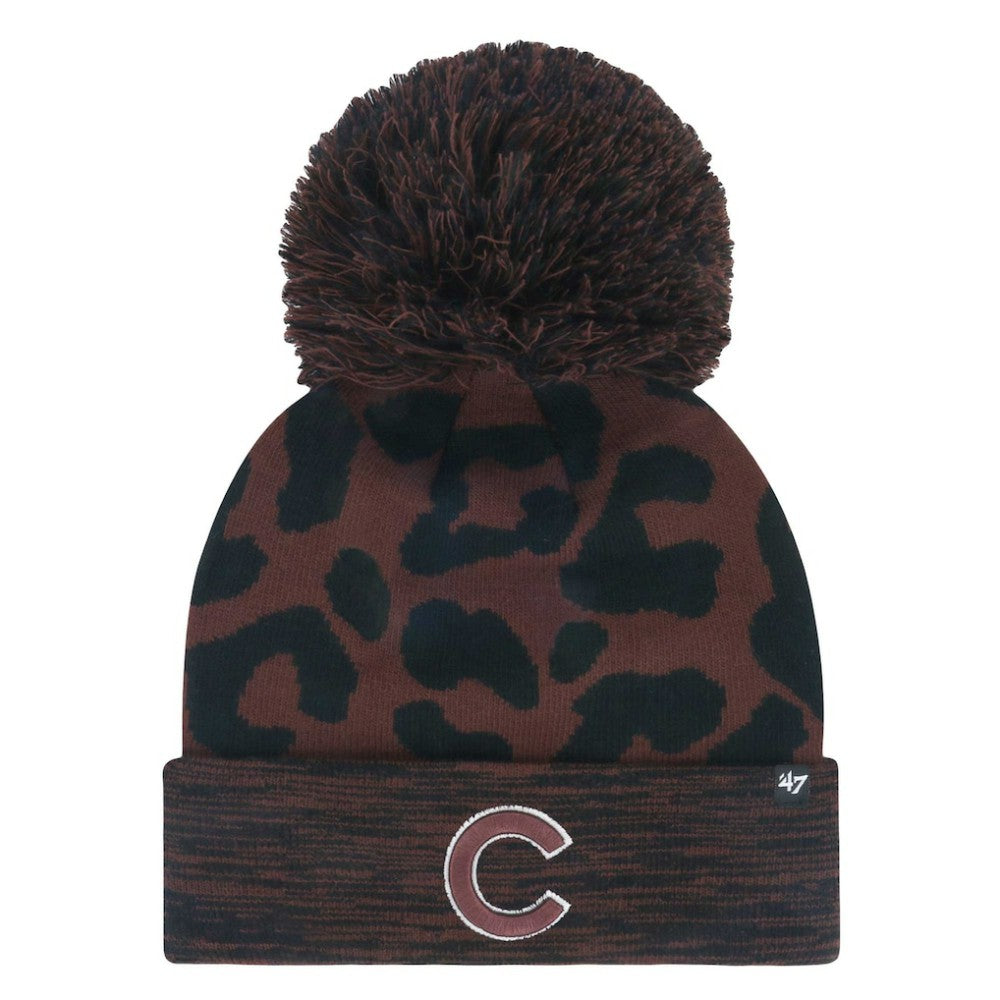 Chicago Cubs Women's Rosette Cuffed Knit Hat with Pom - Brown | 47 brand