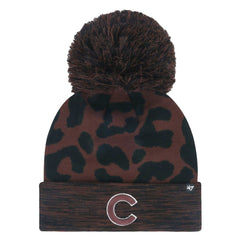 Chicago Cubs Women's Rosette Cuffed Knit Hat with Pom - Brown | 47 brand