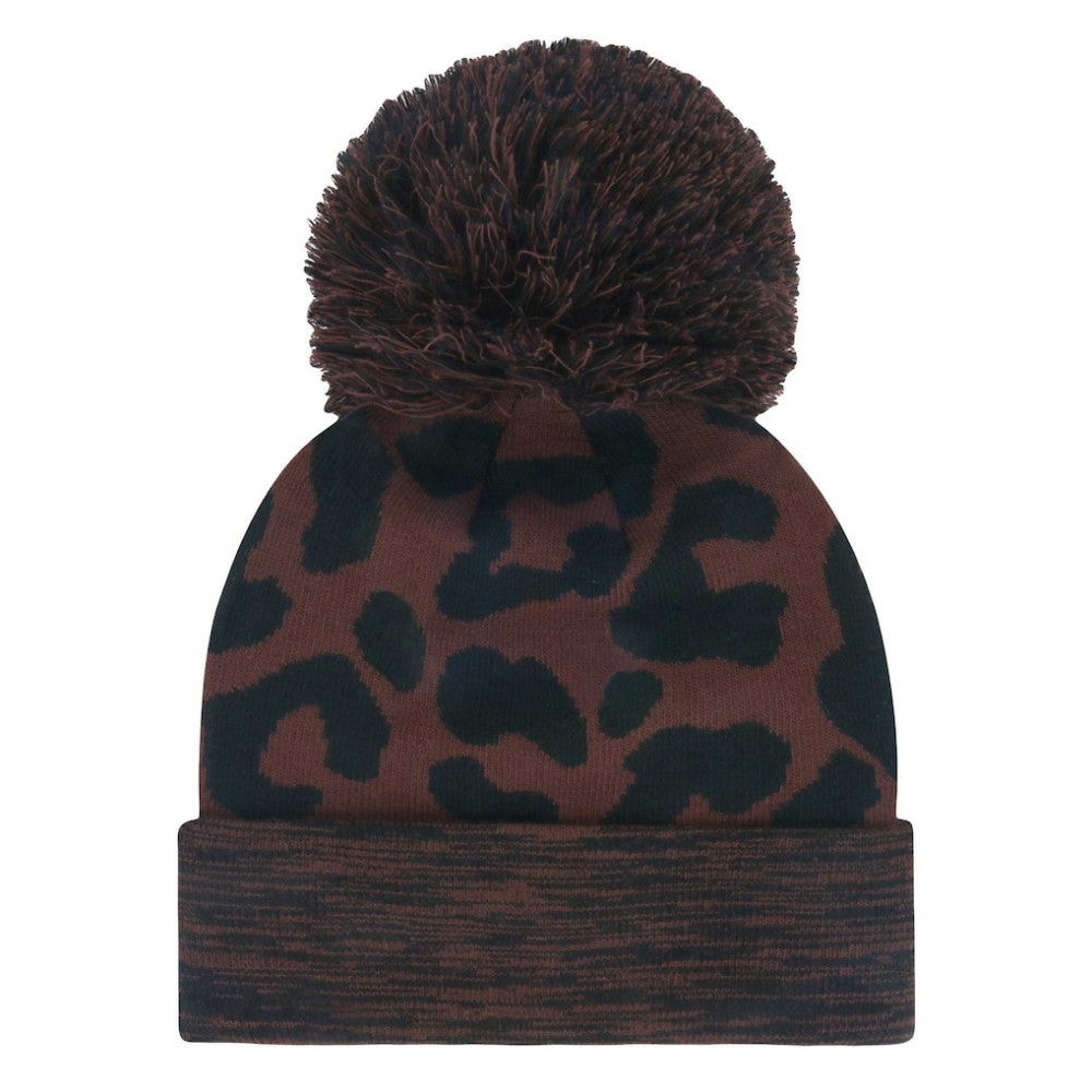 Chicago Cubs Women's Rosette Cuffed Knit Hat with Pom - Brown | 47 brand