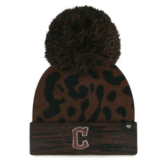 Cleveland Guardians Women's Rosette Cuffed Knit Hat with Pom - Brown | 47 brand
